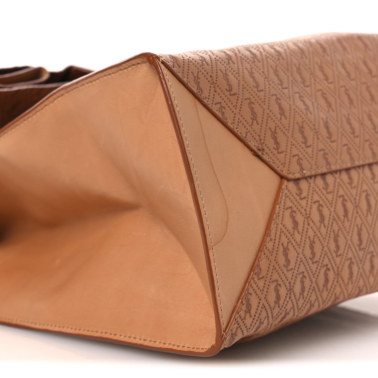 Saint Laurent Calfskin Monogram Deli Paper Bag Vintage Beige 9 of 13