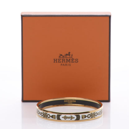 Hermes Enamel Printed Grand Apparat Narrow Bracelet 65 White 5 of 5