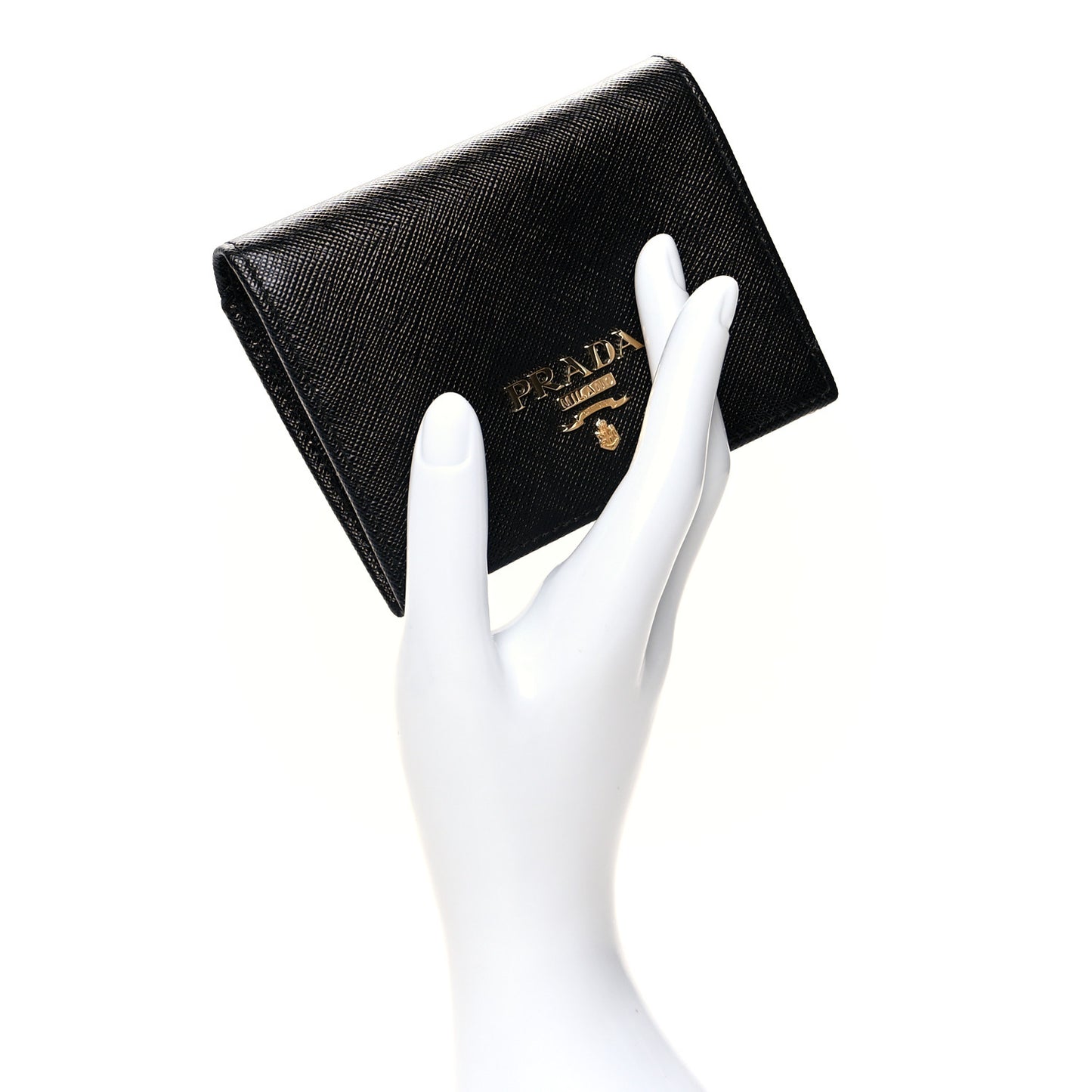 Saffiano Metal Bi-Fold Wallet Black