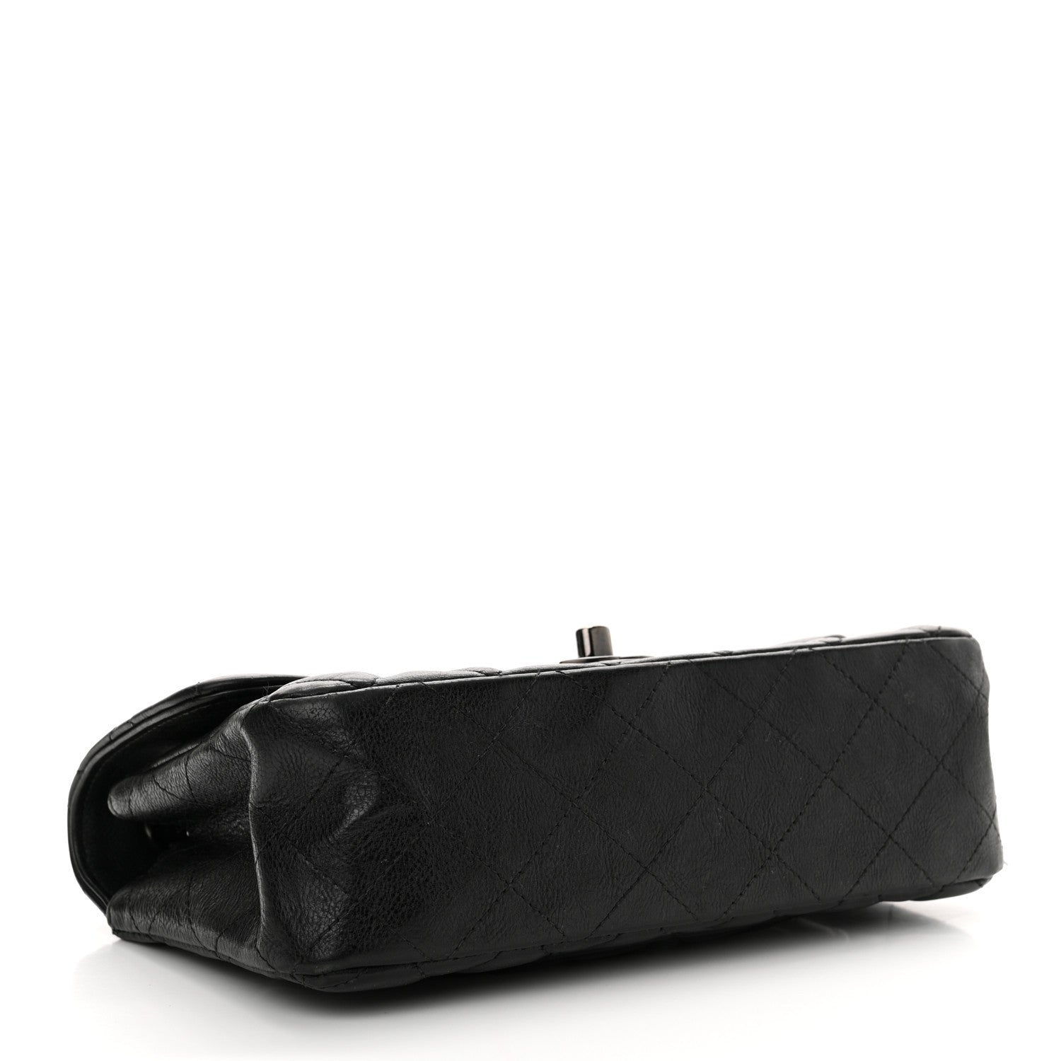 Chanel Crumpled Calfskin Quilted Mini Rectangular Flap So Black 4 of 14