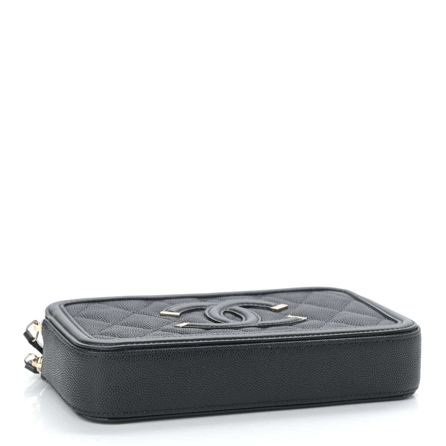 Chanel Caviar Quilted CC Filigree Clutch With Chain Black 4 of 13