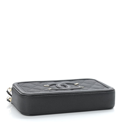 Chanel Caviar Quilted CC Filigree Clutch With Chain Black 4 of 13