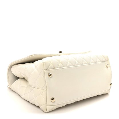 Chanel Caviar Quilted Small Coco Handle Flap White 4 of 10