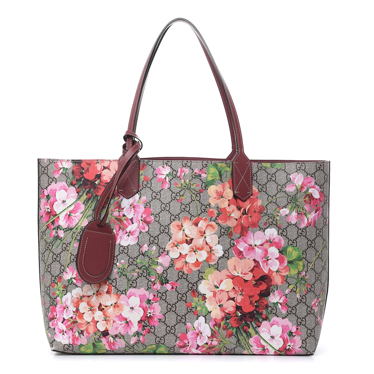 GG Supreme Monogram Blooms Medium Reversible Tote Beige Multicolor Dry Rose