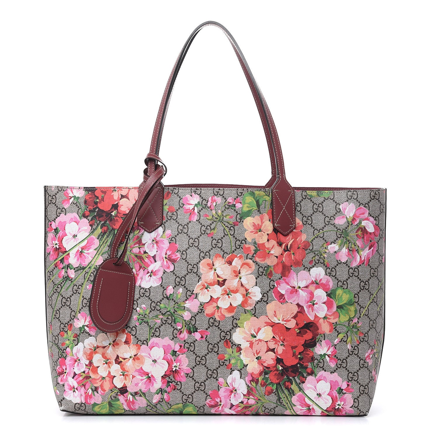 Gucci GG Supreme Monogram Blooms Medium Reversible Tote Beige Multicolor Dry Rose 1 of 16