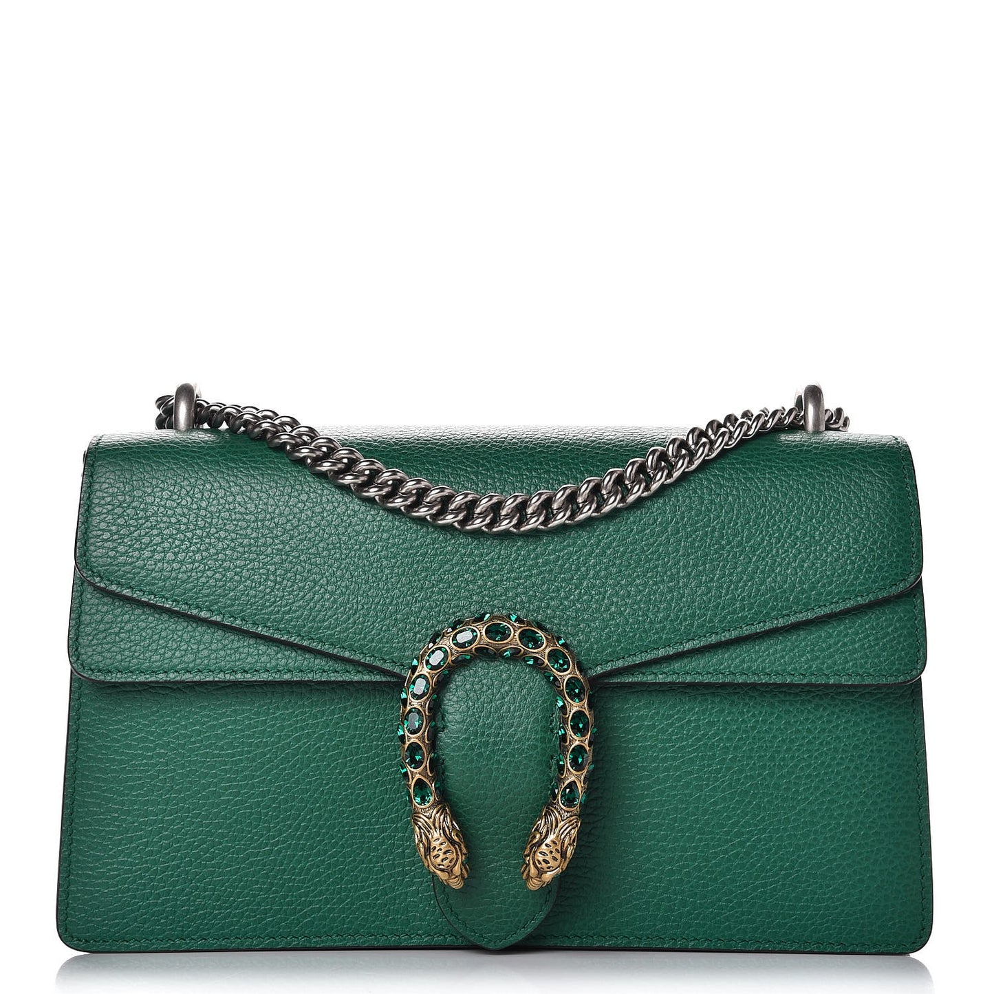 Pebbled Calfskin Small Dionysus Shoulder Bag Emerald