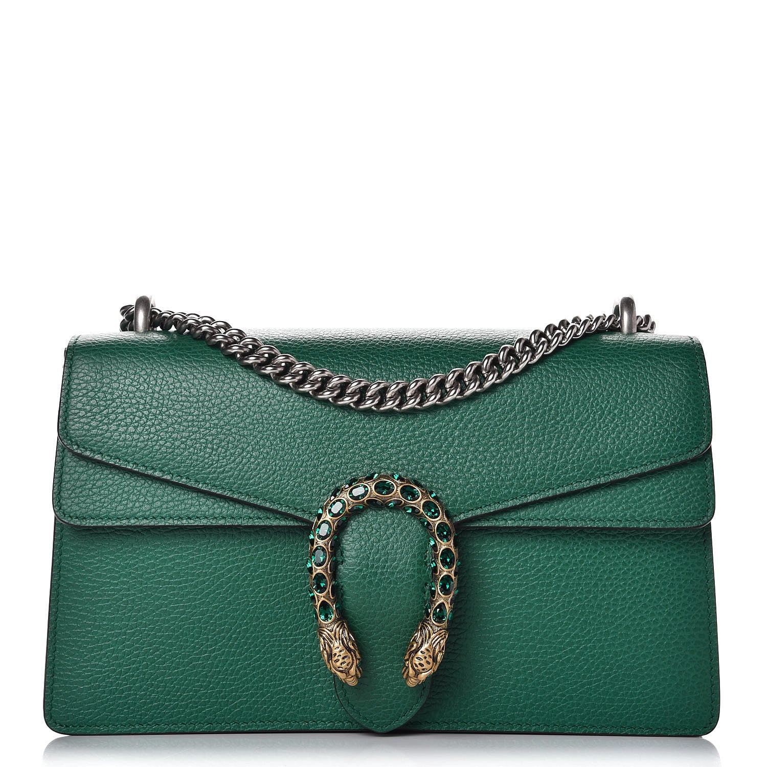 Gucci Pebbled Calfskin Small Dionysus Shoulder Bag Emerald 1 of 7