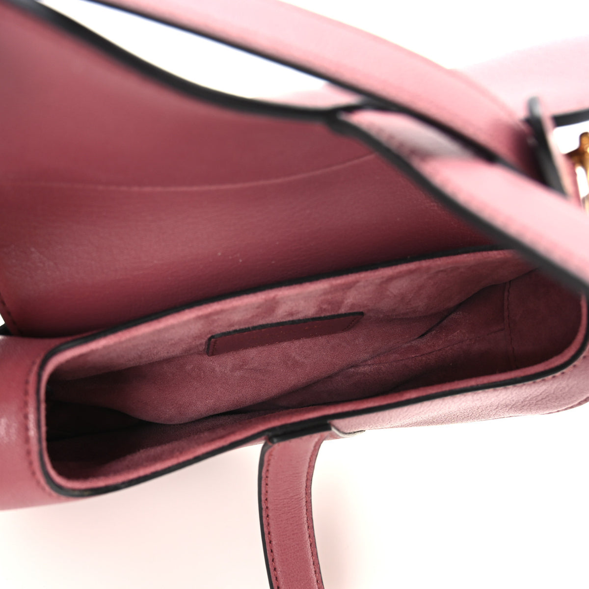 Christian Dior Goatskin Mini Saddle Bag Mallow Rose 4 of 9