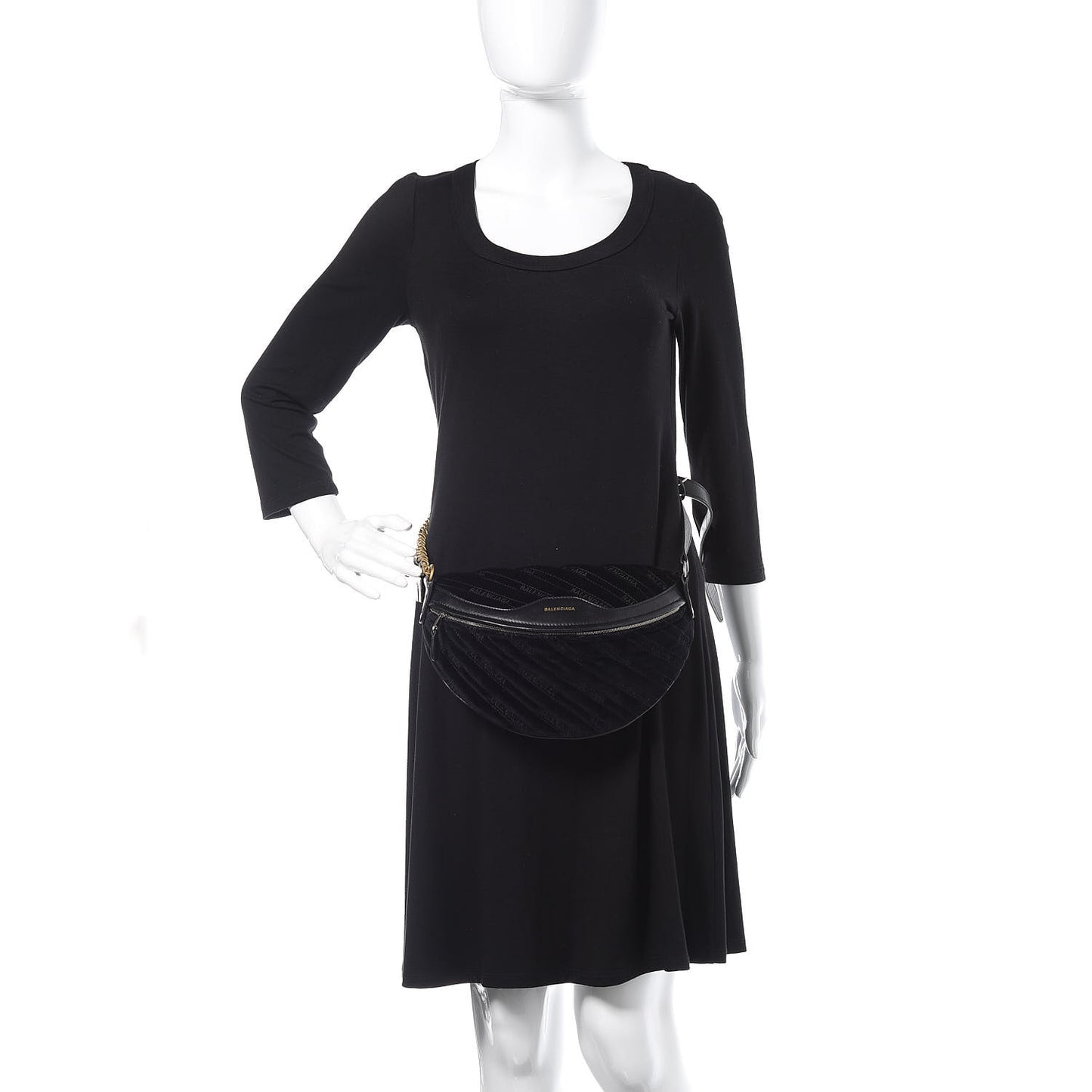 Crushed Velvet Diagonal Allover Logo Matelasse XS Souvenir Belt Bag Black