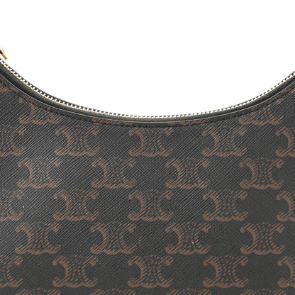 Celine Triomphe Canvas Calfskin Ava Shoulder Bag Tan 8 of 13
