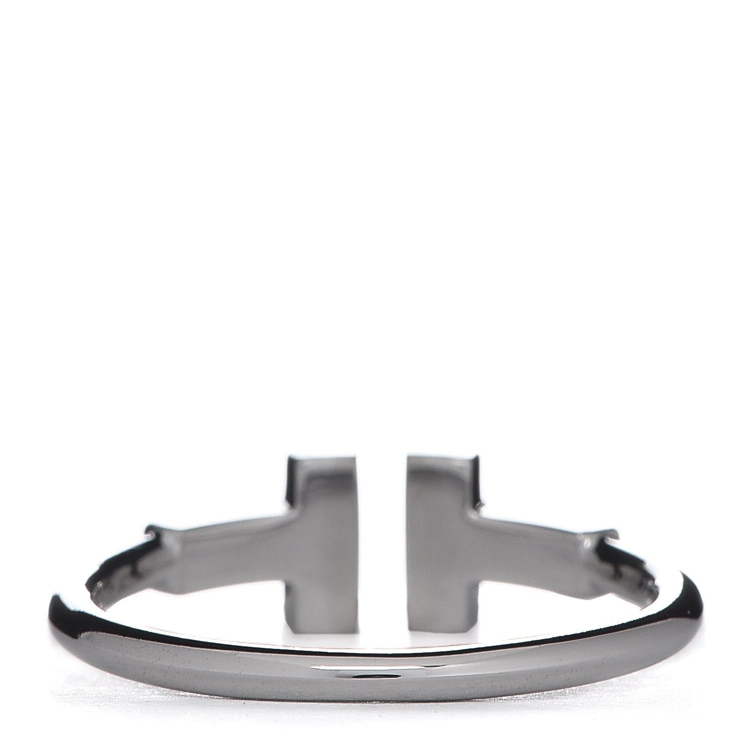 Tiffany 18K White Gold Diamond T Wire Ring 53 6.5 3 of 4