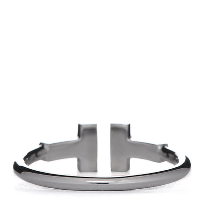 Tiffany 18K White Gold Diamond T Wire Ring 53 6.5 3 of 4