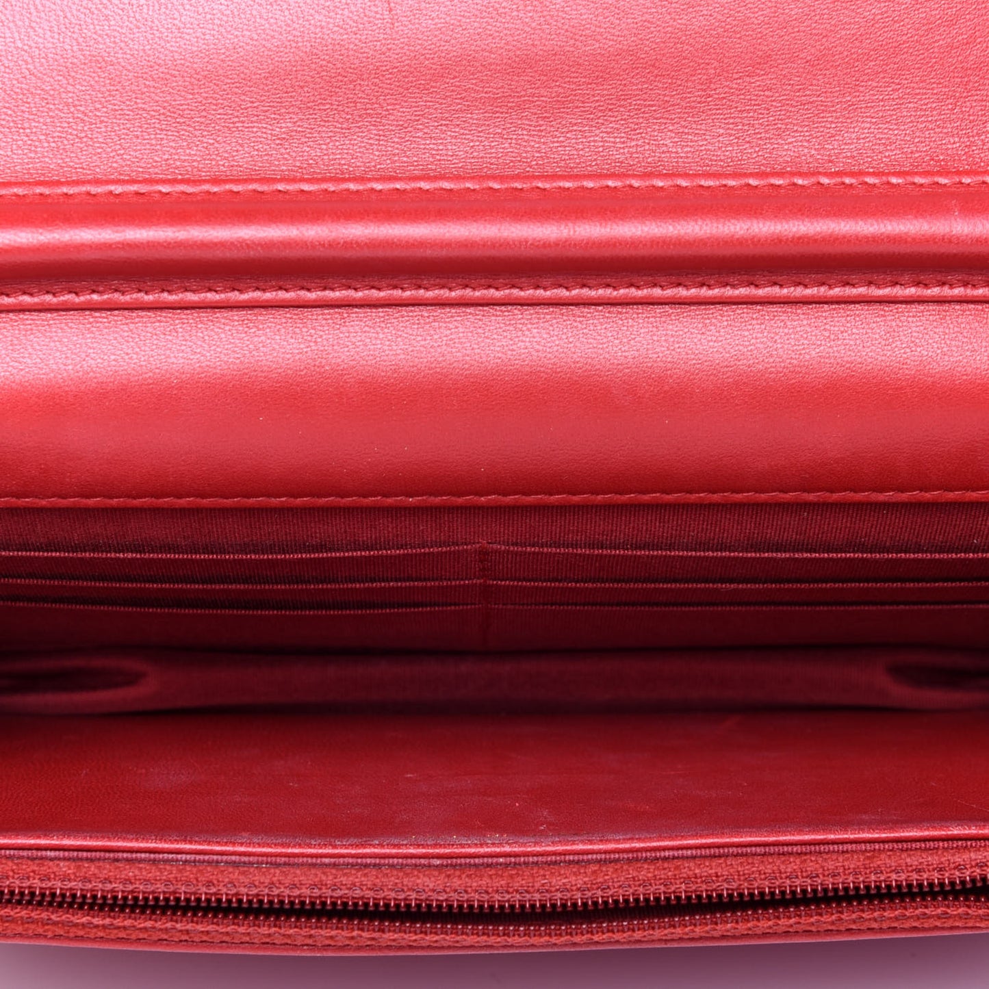 Lambskin Quilted Boy Wallet On Chain WOC Red
