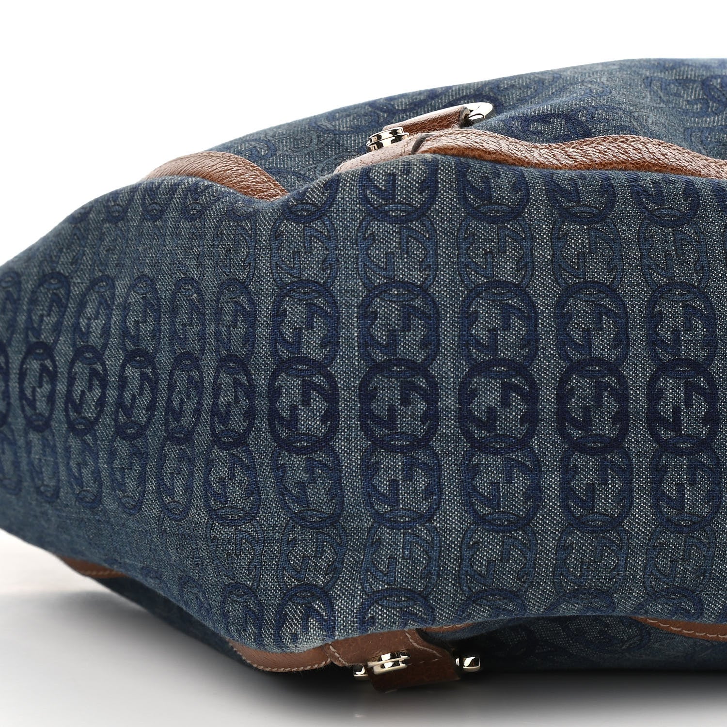 Gucci Denim GG Large Abbey Tote Blue 9 of 10