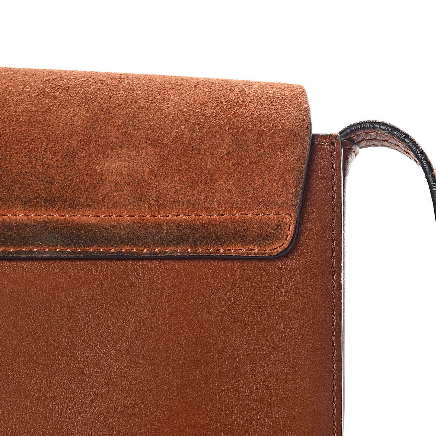 Suede Calfskin Small Faye Shoulder Bag Tobacco