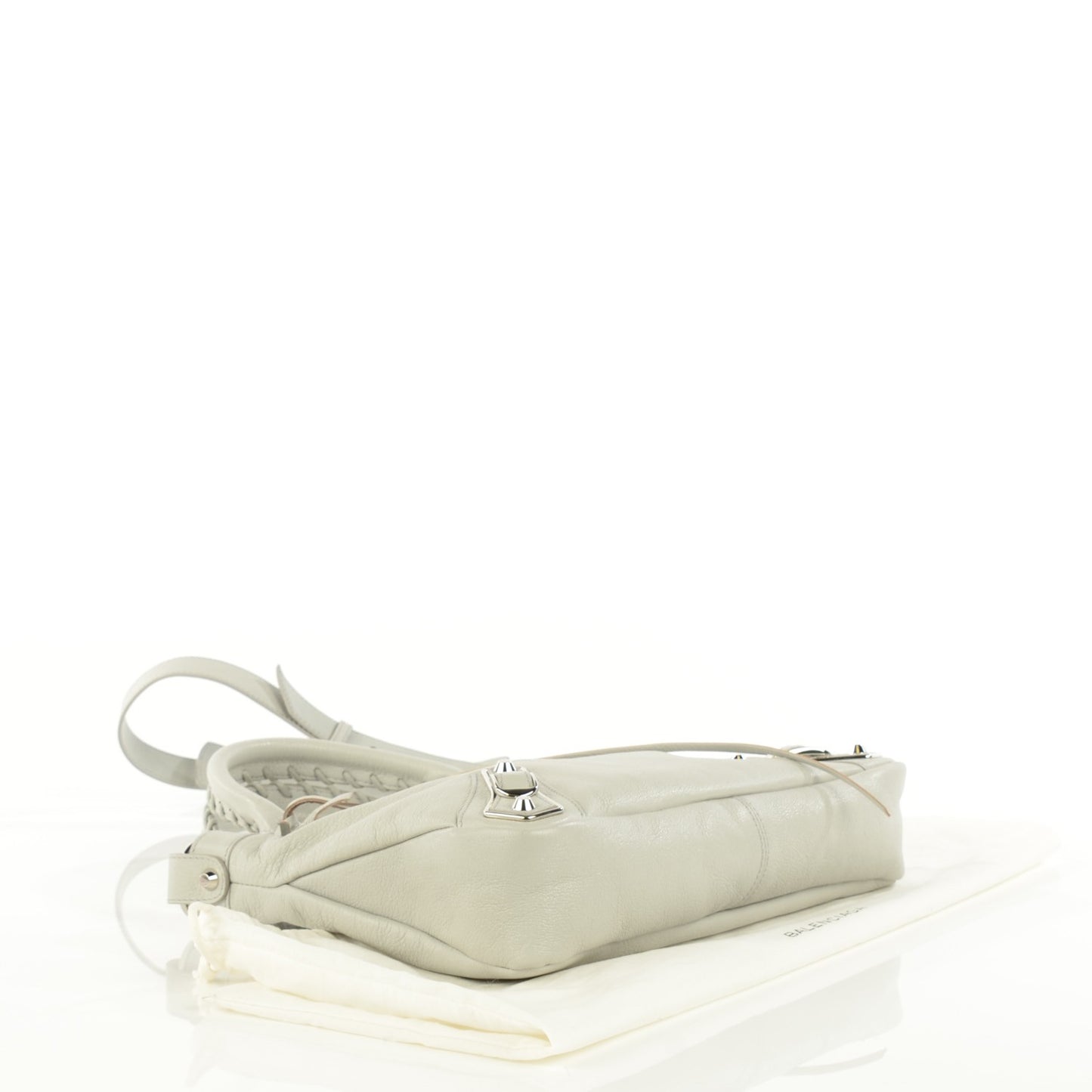 Chevre Silver Metallic Edge Hardware Town Gris Perle
