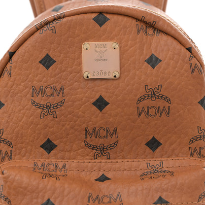 MCM Visetos Side Stud Mini Stark Backpack Cognac 7 of 9