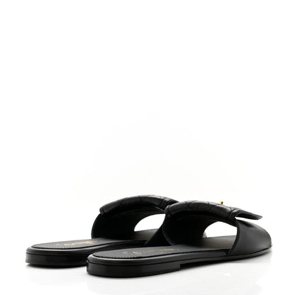 Chanel Lambskin Quilted Turnlock Flat Mules 39.5 Black 4 of 9