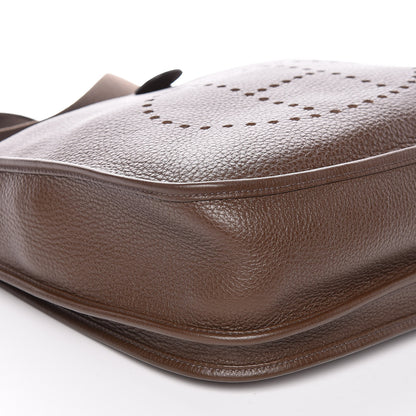 Hermes Taurillon Clemence Evelyne III GM Chocolate 8 of 9