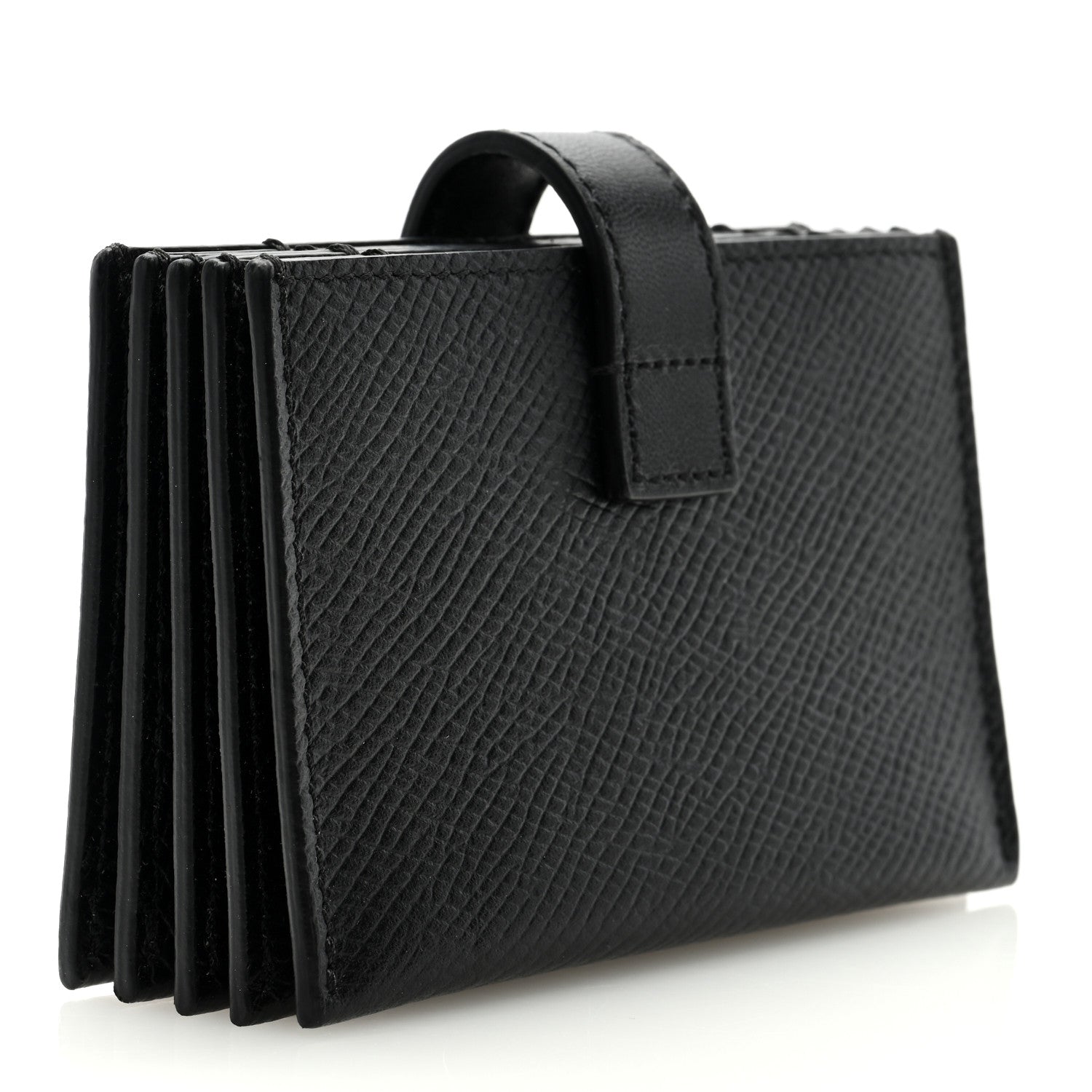 Celine Grained Shiny Calfskin Accordion Card Holder Black 3 of 8