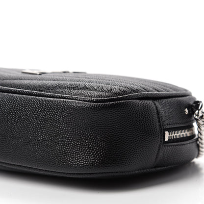 Saint Laurent Grain De Poudre Matelasse Monogram Mini Lou Camera Bag Black 7 of 11