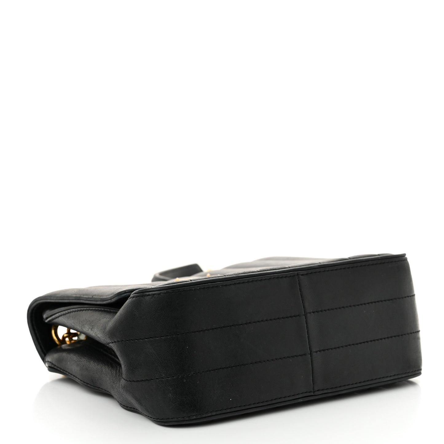 Lambskin Matelasse Monogram Medium Vicky Chain Bag Black