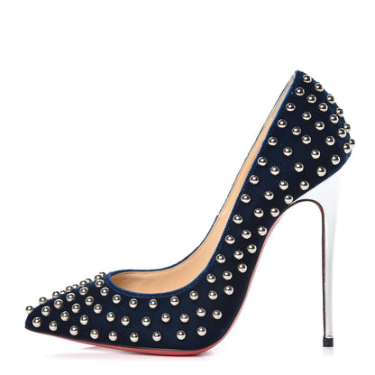 Christian Louboutin Velvet Specchio Billy 120 Spikes Pumps 35.5 Silver Eclipse 1 of 10