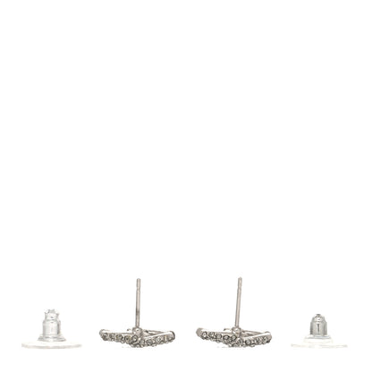 Chanel Crystal CC Earrings Silver 3 of 4