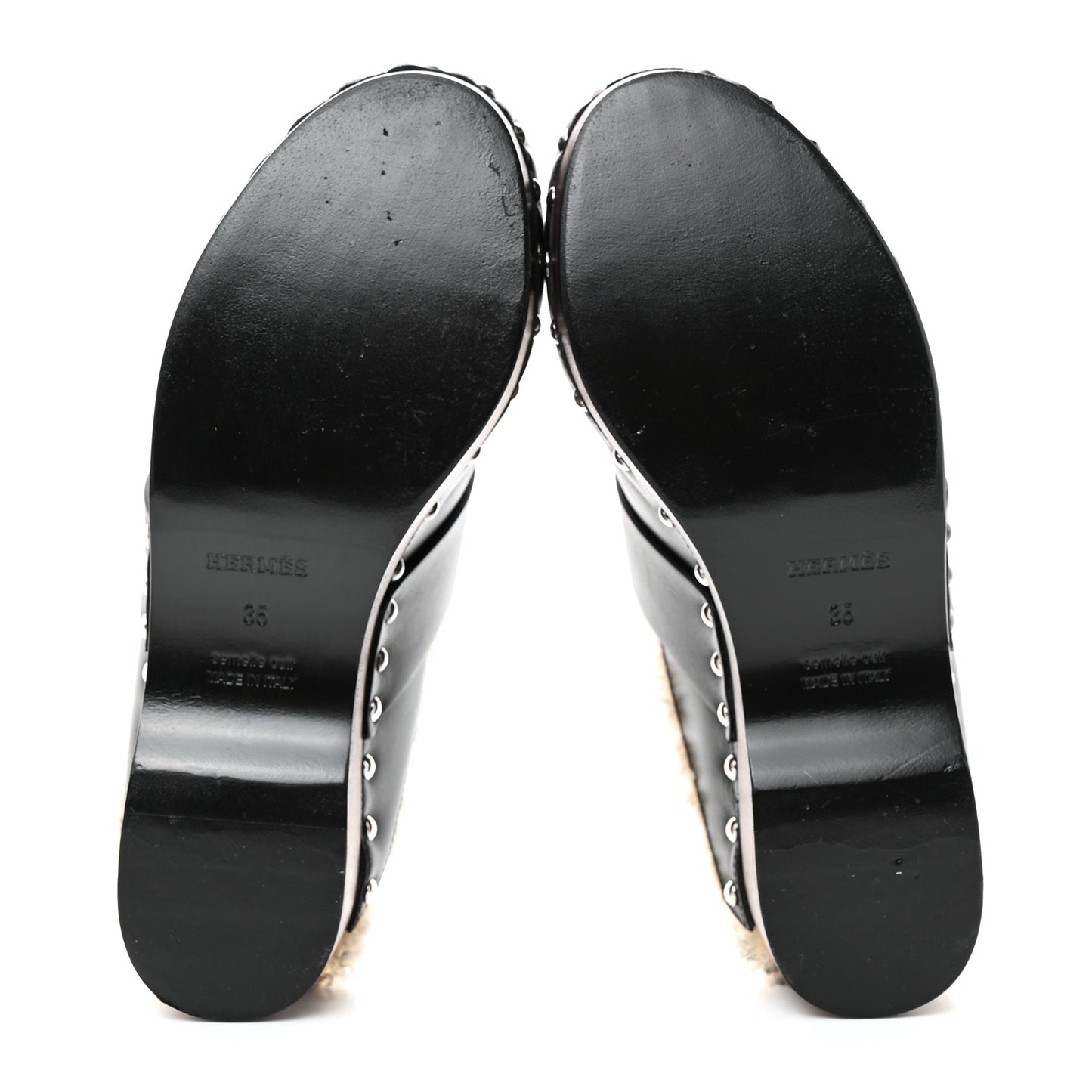 Calfskin Wool Calya Mules 35 Black