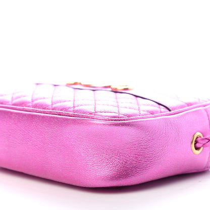 Gucci Laminated Nappa Trapuntata Mini Zumi Shoulder Bag Fuxia 8 of 9