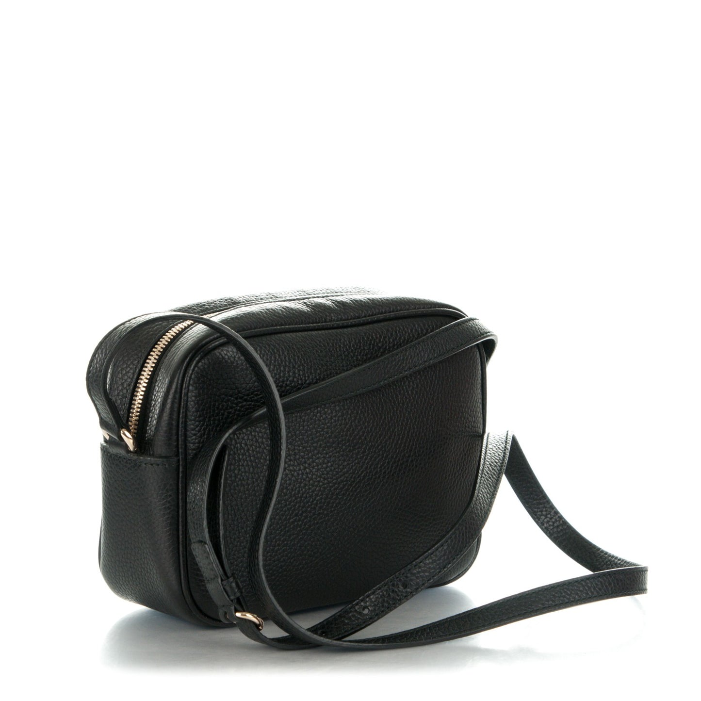 Pebbled Calfskin Small Soho Disco Bag Black