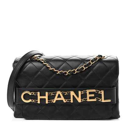 Chanel Calfskin Quilted Enchained Flap Black 1 of 9