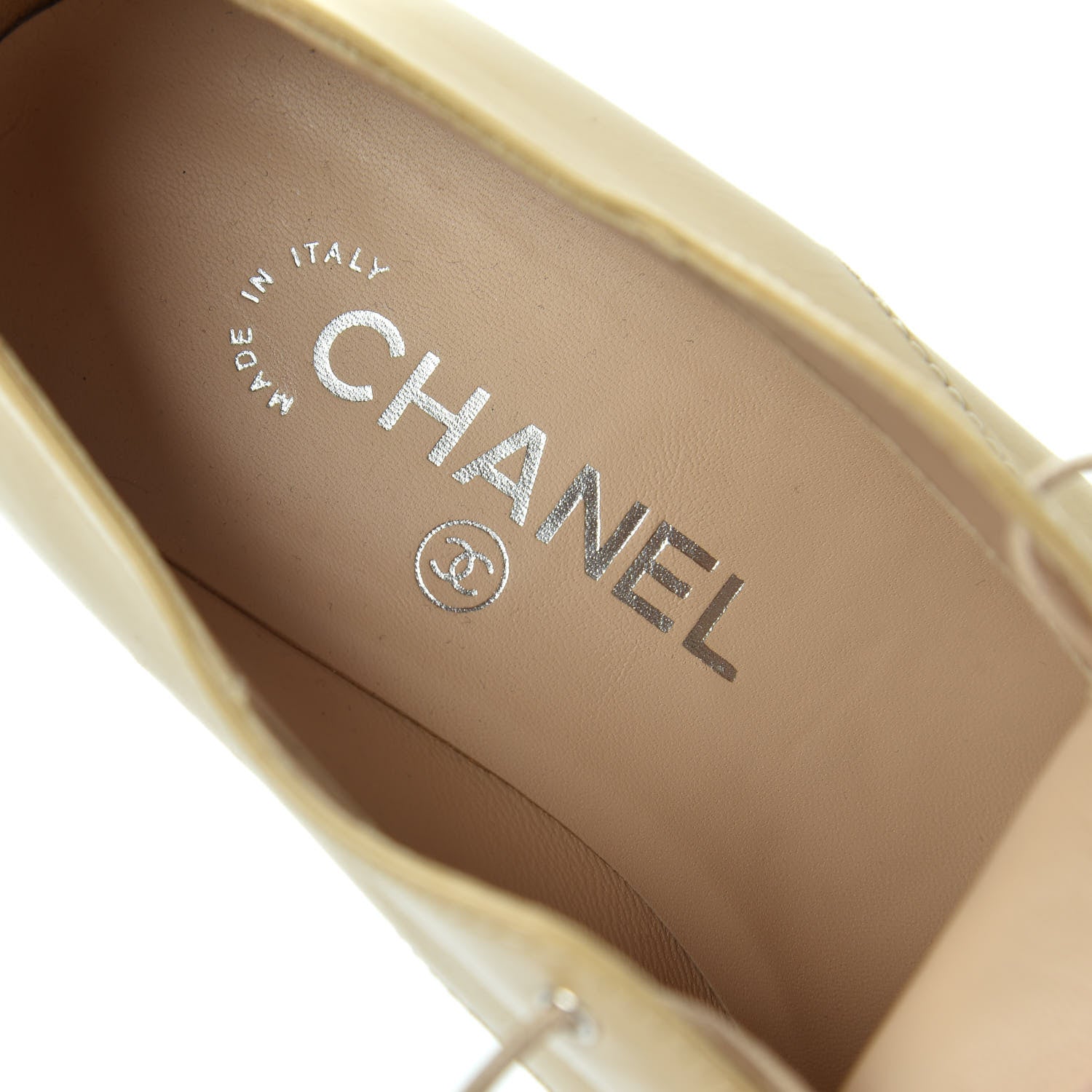 Chanel Calfskin Chain Lace Up Oxfords 38 Beige Clair 8 of 10