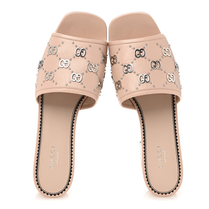 Gucci Malaga Kid Interlocking G Studs 25/85mm Platform Sandals 39.5 Perfect Pink 2 of 10