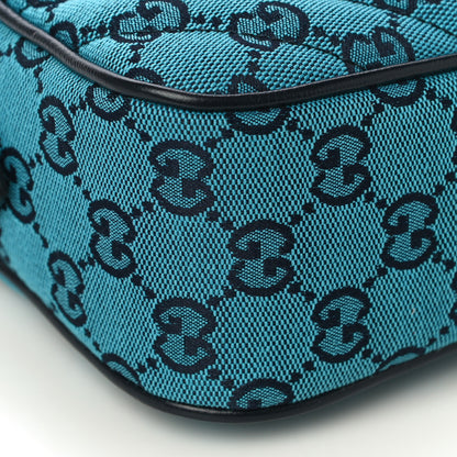 Gucci Monogram Multicolor Matelasse Diagonal Small GG Marmont Chain Shoulder Bag Light Blue 9 of 10