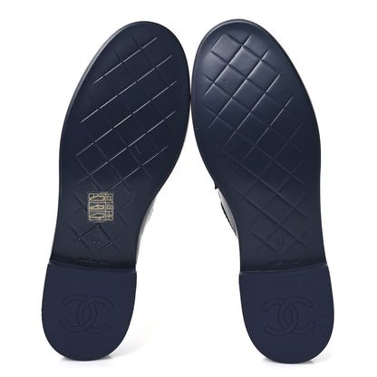 Chanel Lambskin Quilted CC Turnlock Loafers 38 Navy 6 of 9