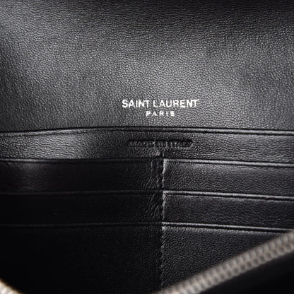Saint Laurent Lambskin Y Quilted Monogram Large Loulou Flap Wallet Black 6 of 8