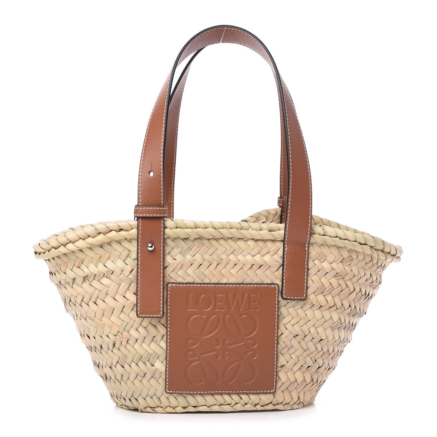 Loewe Raffia Small Basket Tote Bag Natural Tan 1 of 12