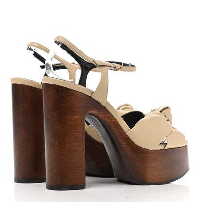 Saint Laurent Calfskin Bianca 125 Platform Sandals 36 Brown 4 of 8