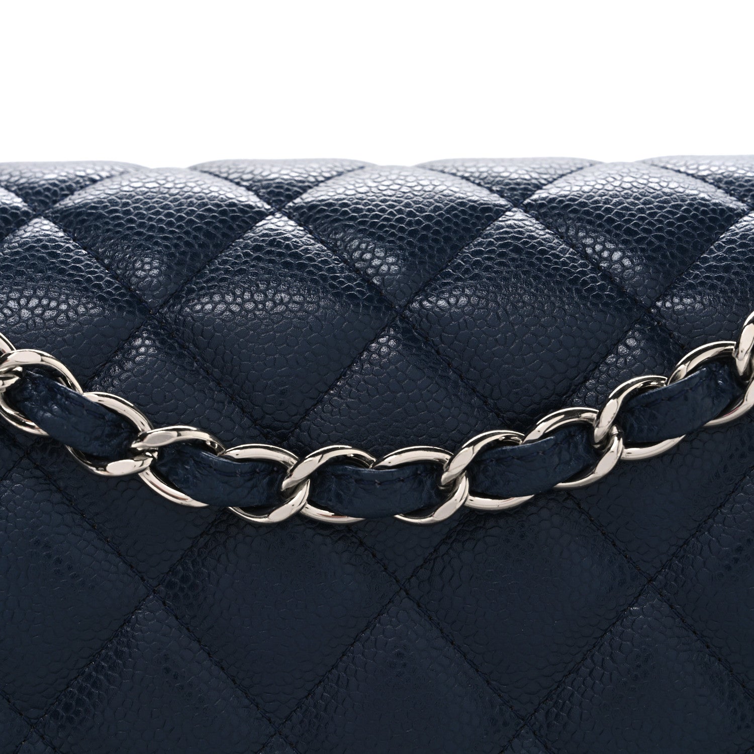 Chanel Caviar Quilted Jumbo Double Flap Navy Blue 1804019