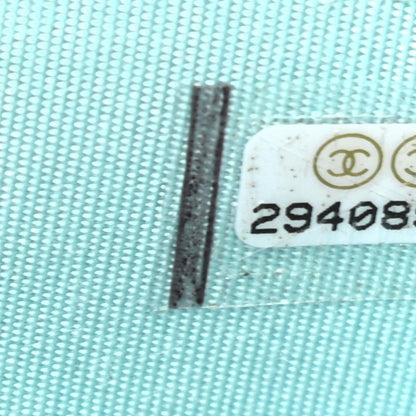 Chanel Metallic Caviar Chevron Quilted Vintage Mademoiselle Zip Coin Purse Light Blue 7 of 7