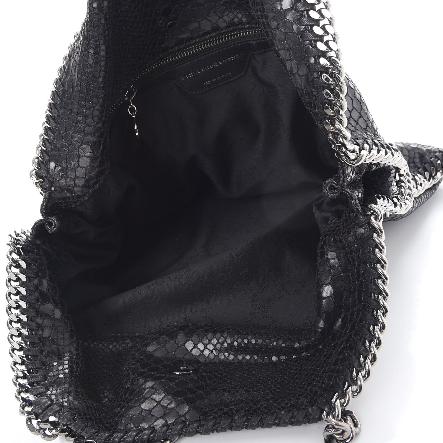 Stella McCartney Snakeskin Effect Falabella Fold Over Tote Black 5 of 6