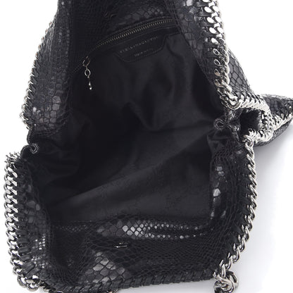 Stella McCartney Snakeskin Effect Falabella Fold Over Tote Black 5 of 6