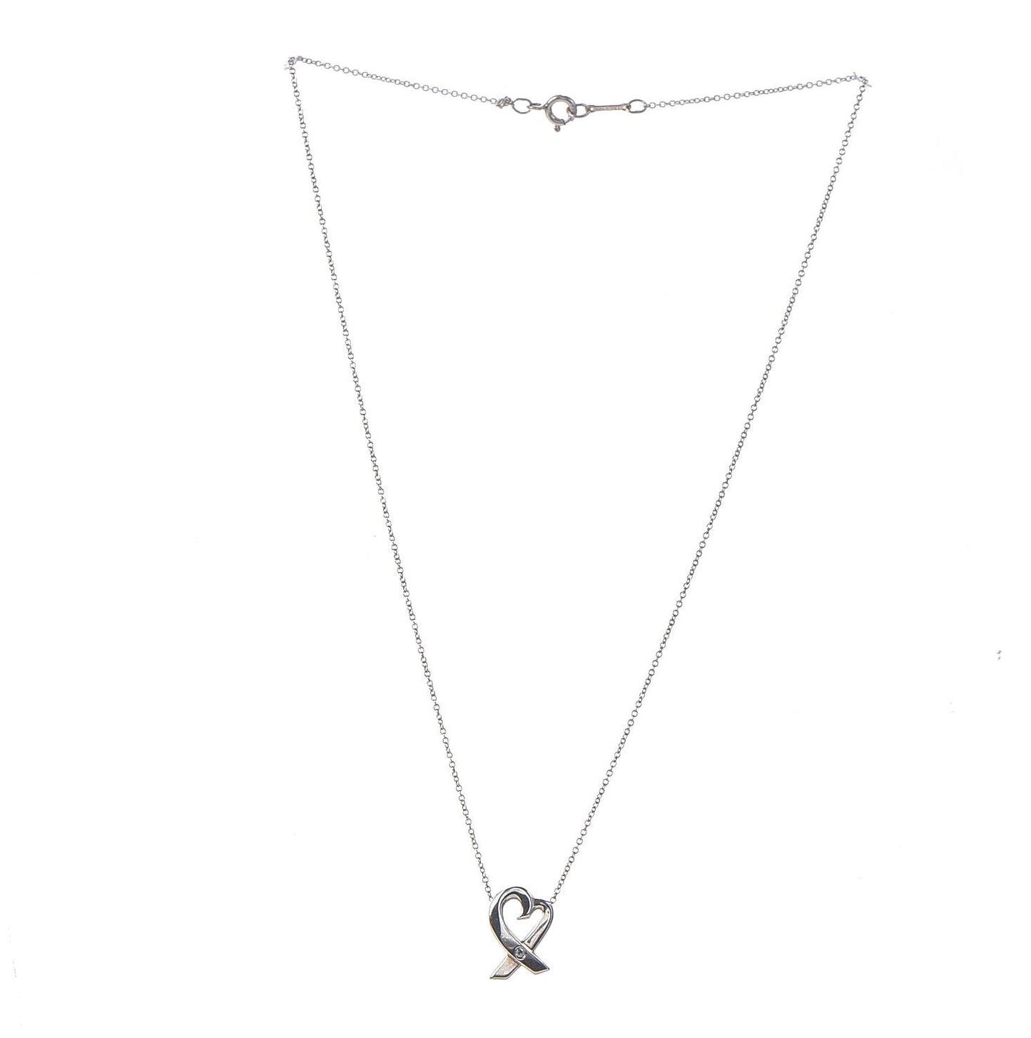 Sterling Silver Paloma Picasso Diamond Loving Heart Necklace