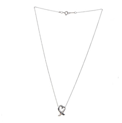 Tiffany Sterling Silver Paloma Picasso Diamond Loving Heart Necklace 3 of 8