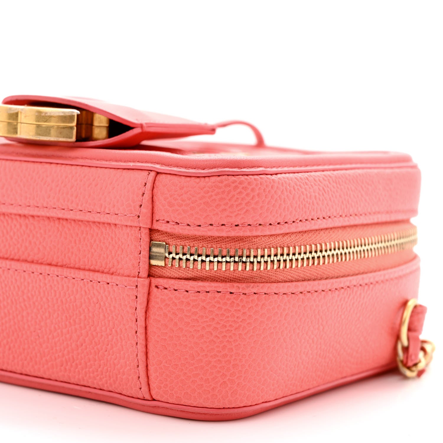 Chanel Caviar Quilted Small CC Filigree Vanity Case Coral 10 of 10