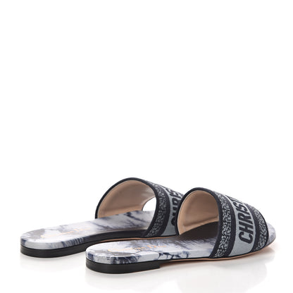 Christian Dior Canvas Embroidered KaleiDioroscopic Dway Slide Sandals 35.5 Blue 4 of 7