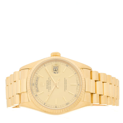 Rolex 18K Yellow Gold 36mm Oyster Perpetual Day-Date President Watch Champagne 18038 2 of 4