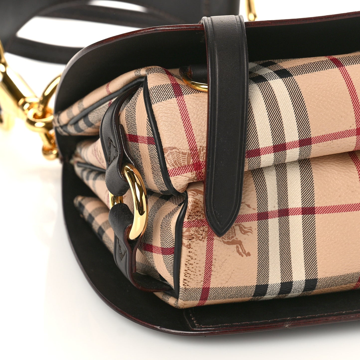Haymarket Check Large Bridle Saddle Bag Dark Clove Brown