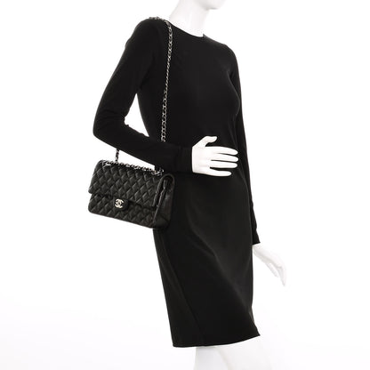 Chanel Lambskin Quilted Medium Double Flap Black 2 of 8